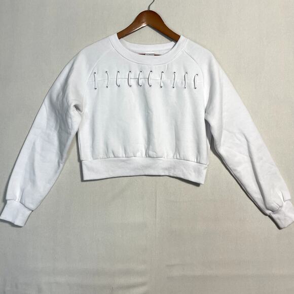 Buff Bunny Collection Women's White Long Sleeve Crop Top - Size‎ S - Picture 2 of 7